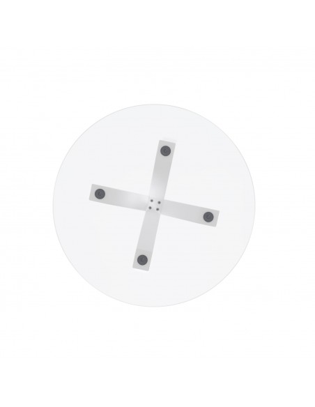 Mesa redonda de vidro Argo 100, base em aço branco