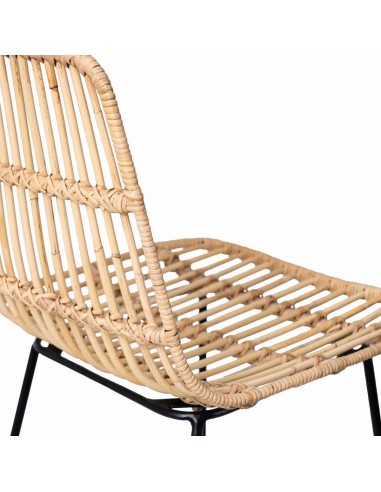 Banco de design GUIDO 77 em rattan natural e...
