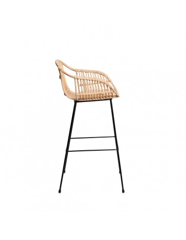 Banco de design GIAN 77 com braços em rattan...