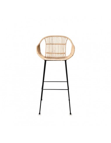 Banco de design GIAN 77 com braços em rattan...