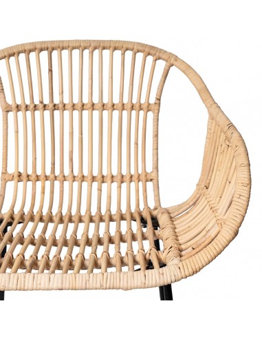 Banco de design GIAN 77 com braços em rattan...