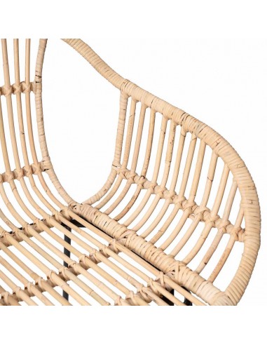 Banco de design GIAN 77 com braços em rattan...