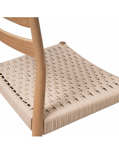 Silla colonial BONNIE madera y cuerda en natural