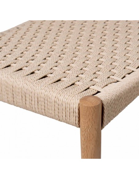 Silla colonial BONNIE madera y cuerda en natural