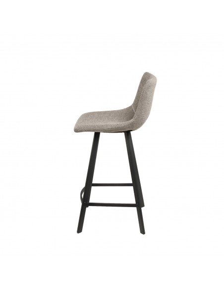 Taburete CLARK de 65,5 cm. Asiento tapizado en Taupe y patas de metal.