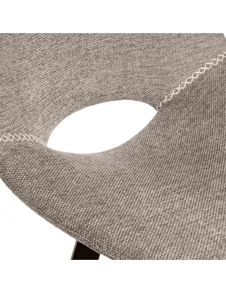 Taburete CLARK de 65,5 cm. Asiento tapizado en Taupe y patas de metal.