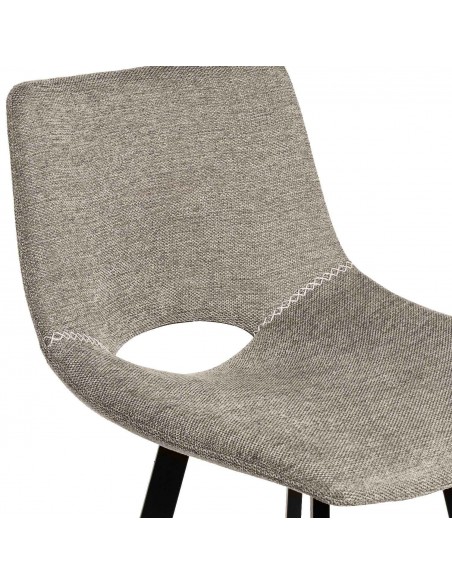 Taburete ASTON de 75,5 cm. Asiento tapizado en Taupe y patas de metal.