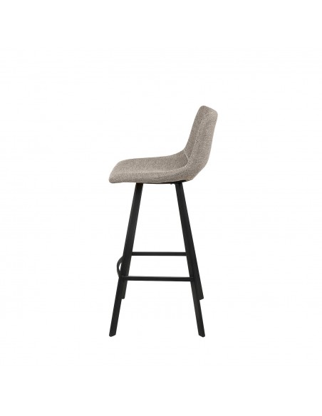 Taburete ASTON de 75,5 cm. Asiento tapizado en Taupe y patas de metal.