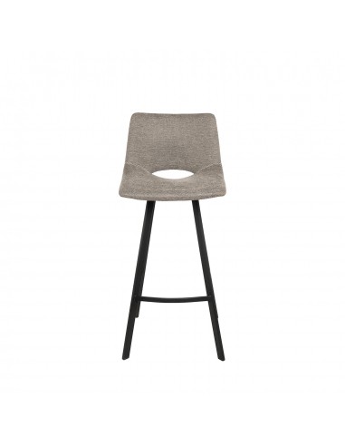 Banco ASTON de 75,5 cm. Assento estofado Taupe e pés de metal.