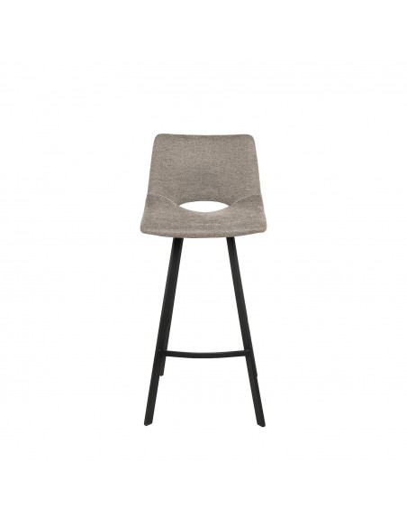 Taburete ASTON de 75,5 cm. Asiento tapizado en Taupe y patas de metal.