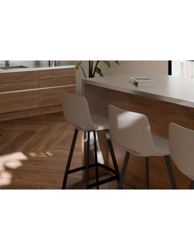 Banco ASTON de 75,5 cm. Assento estofado Taupe...