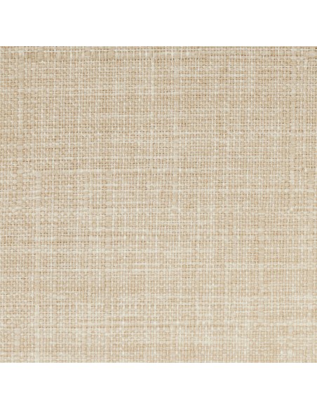 Poltrona PARMA giratória 360º, assento largo em tecido beige e pernas em metal.