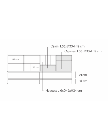 Teulat Platt Aparador minimalista 220 x 98, MDF...