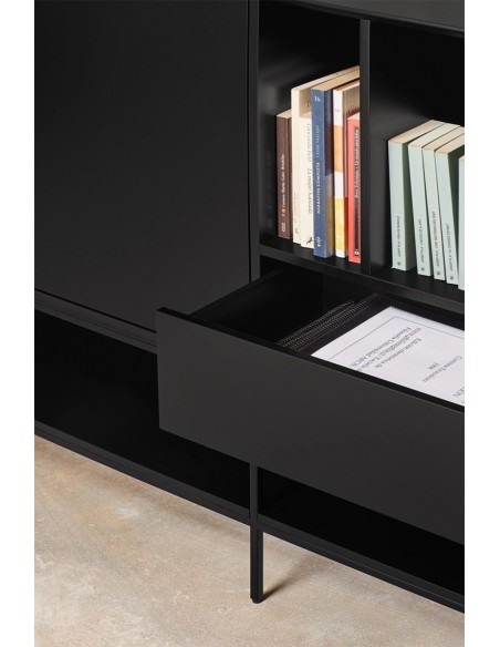 Teulat Platt Aparador minimalista 220 x 98, MDF lacado Gris Antracita