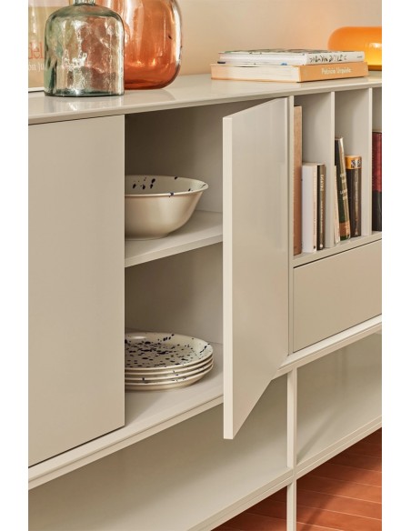 Teulat Platt Aparador minimalista 220 x 98, MDF lacado Areia