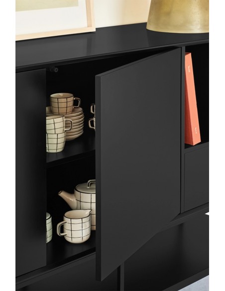 Teulat Platt Aparador minimalista 166 x 98, MDF lacado Cinza Antracite