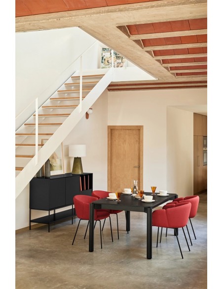 Teulat Platt Aparador minimalista 166 x 98, MDF lacado Cinza Antracite