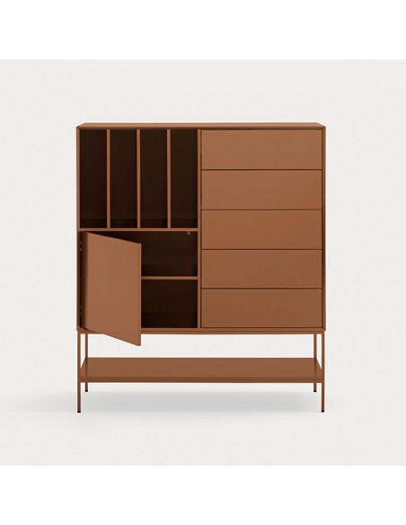 Teulat Platt Aparador Alto minimalista 120 x 140, MDF lacado argila