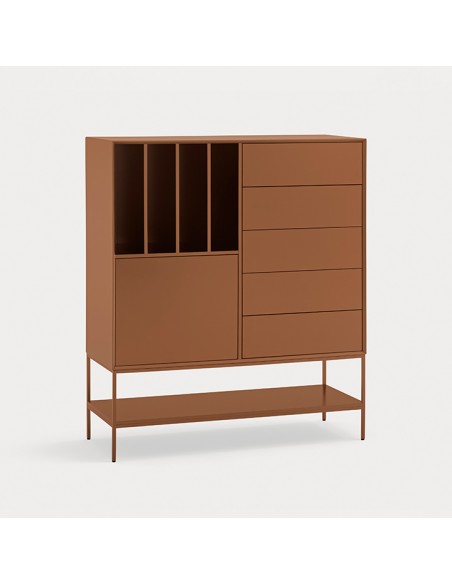 Teulat Platt Aparador Alto minimalista 120 x 140, MDF lacado argila