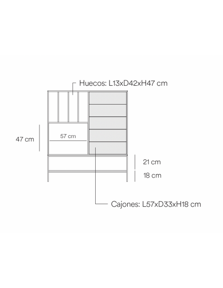 Teulat Platt Aparador cubo minimalista 120 x 140, MDF lacado Cinza Antracite