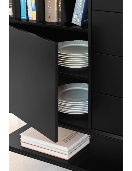 Teulat Platt Aparador cubo minimalista 120 x 140, MDF lacado Cinza Antracite