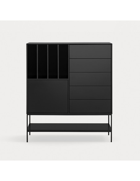 Teulat Platt Aparador cubo minimalista 120 x 140, MDF lacado Cinza Antracite