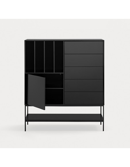 Teulat Platt Aparador cubo minimalista 120 x 140, MDF lacado Cinza Antracite