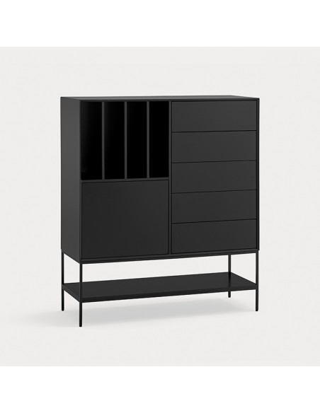 Teulat Platt Aparador cubo minimalista 120 x 140, MDF lacado Gris Antracita