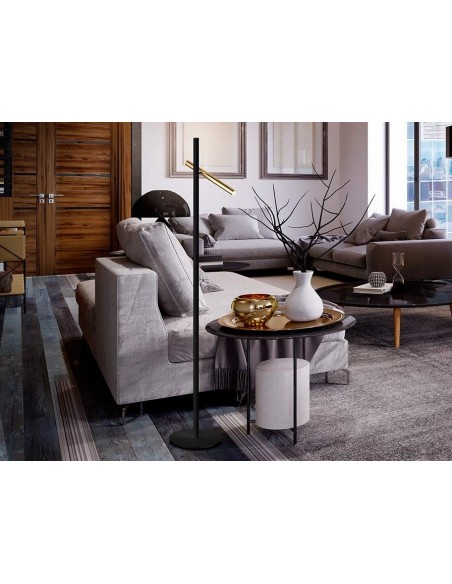 Lámpara de PIE para SALON VARAS, ORO y NEGRO 2 Led