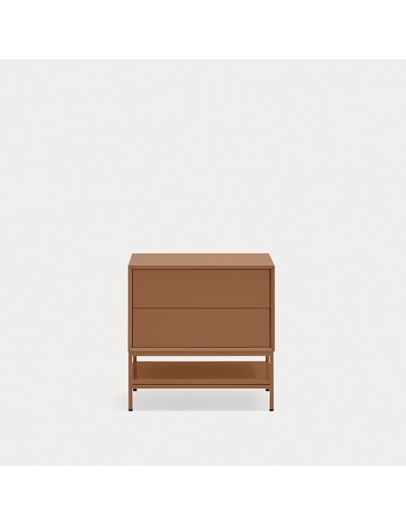 Mesa de cabeceira minimalista Teulat Platt 55 x 55, MDF lacado argila