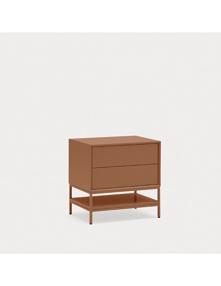 Mesa de cabeceira minimalista Teulat Platt 55 x 55, MDF lacado argila