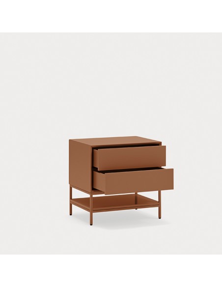 Mesa de cabeceira minimalista Teulat Platt 55 x 55, MDF lacado argila