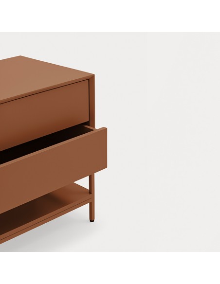 Mesa de cabeceira minimalista Teulat Platt 55 x 55, MDF lacado argila