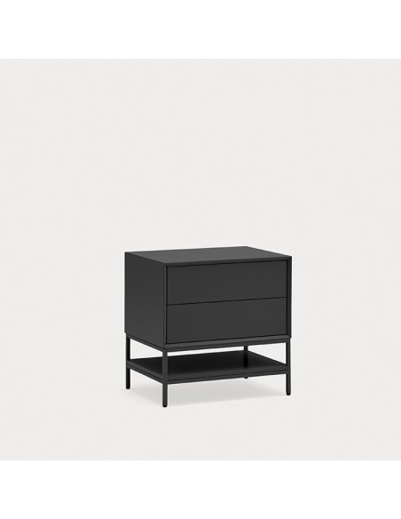 Teulat Platt mesita de noche minimalista 55 x 55, MDF lacado Gris antracita