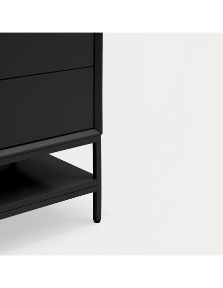 Mesa de cabeceira minimalista Teulat Platt 55 x 55, MDF lacado Cinza antracita