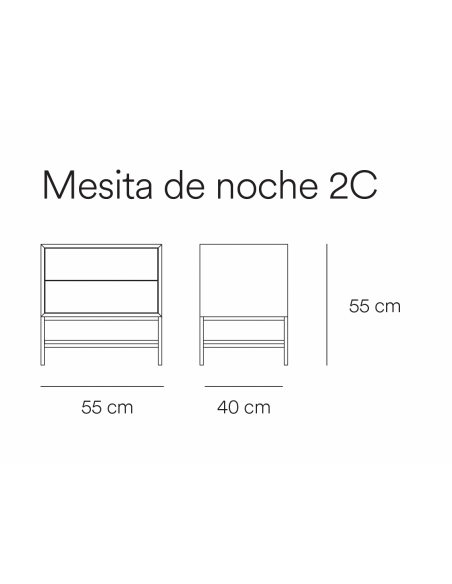 Mesa de cabeceira minimalista Teulat Platt 55 x 55, MDF lacado Arena
