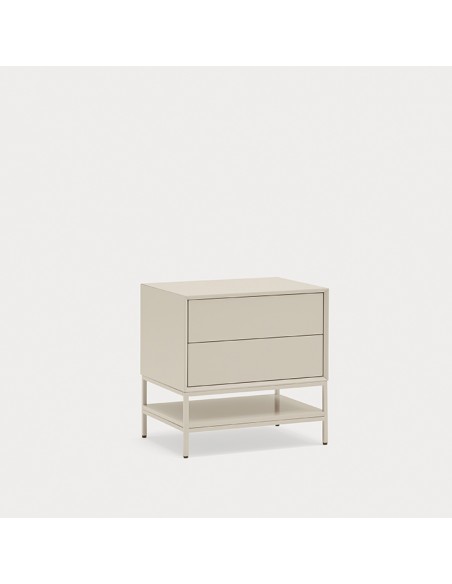 Mesa de cabeceira minimalista Teulat Platt 55 x 55, MDF lacado Arena