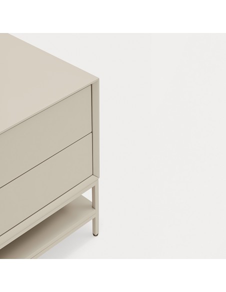 Mesa de cabeceira minimalista Teulat Platt 55 x 55, MDF lacado Arena