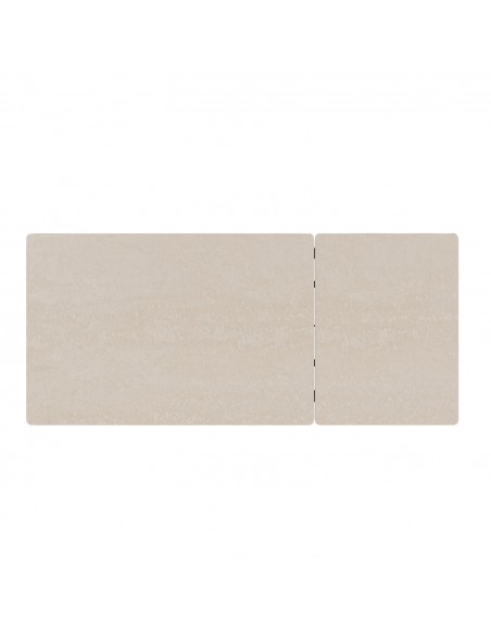 Mesa extensible CONSTANCE 120 (180) travertino y metal beige