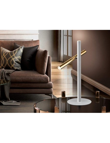 Schuller lámpara SOBREMESA VARAS ORO y BLANCO 2 Led