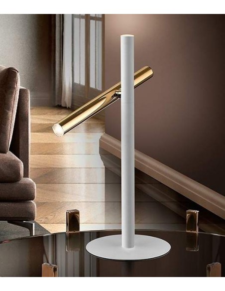 SOBREMESA VARAS ORO/BLANC 2 Led SOBREMESA VARAS ORO/BLANC 2 Led