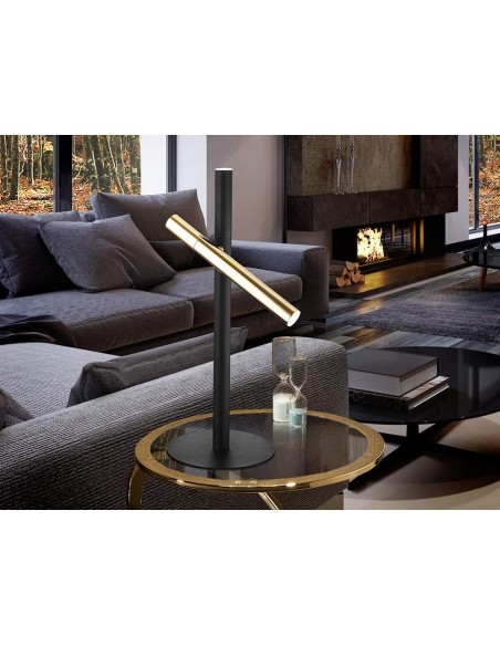 Schuller LÂMPADA DE MESA VARAS OURO e PRETO 2L