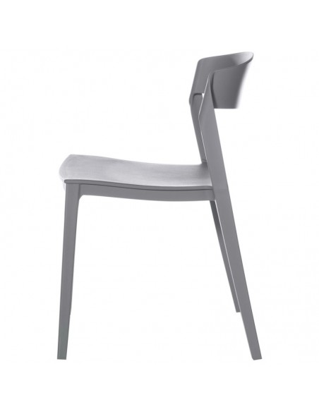 SILLA DE POLIPROPILENO ADELYN, GRIS.
