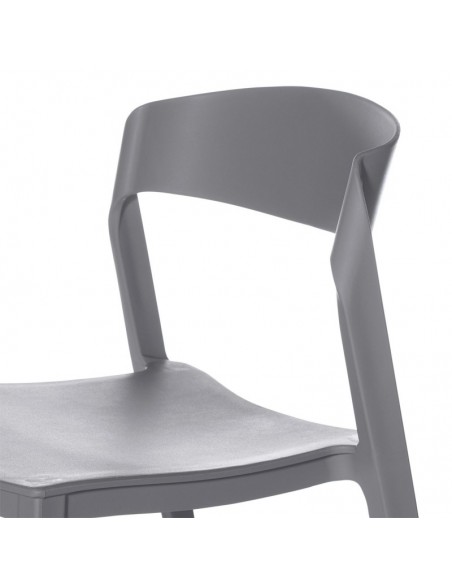 SILLA DE POLIPROPILENO ADELYN, GRIS.