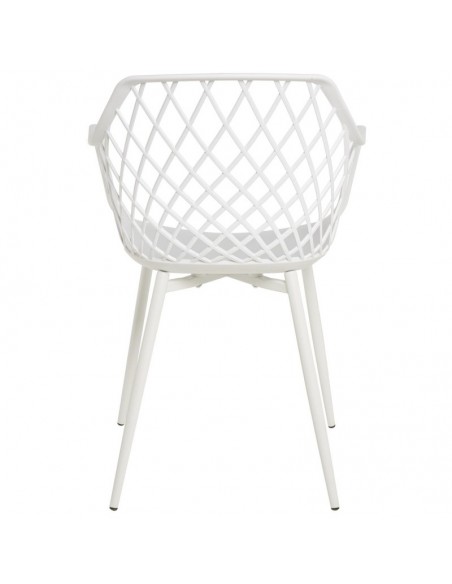 SILLA CON BRAZOS CHARLOTTE BLANCO. POLIPROPILENO Y PATAS METALICAS