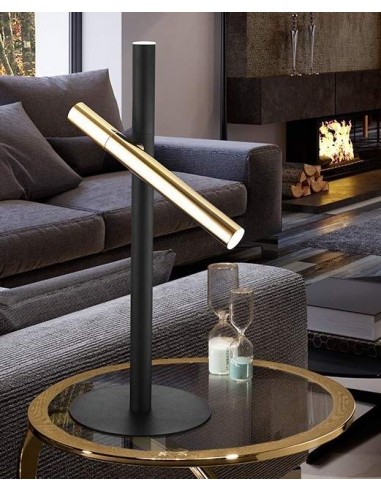 SOBREMESA VARAS ORO/NEGRO 2 Led