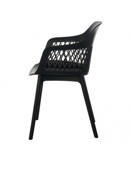 SILLA CON BRAZOS JAYDEN NEGRO. POLIPROPILENO