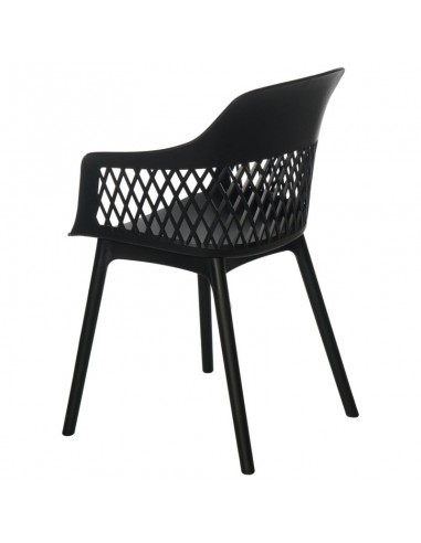 SILLA CON BRAZOS JAYDEN NEGRO. POLIPROPILENO