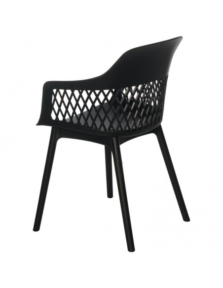 SILLA CON BRAZOS JAYDEN NEGRO. POLIPROPILENO
