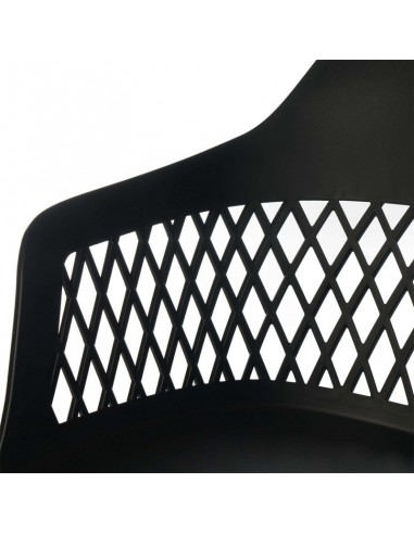 SILLA CON BRAZOS JAYDEN NEGRO. POLIPROPILENO